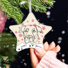 Labrador Hund Personalisiert Zeichnend Hand Keramik Ornament