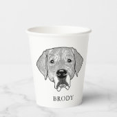 Labrador Hund Personalisiert Zeichnend Hand Pappbecher (Rückseite)