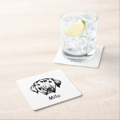 Labrador Hund Personalisiert Zeichnend Hand Rechteckiger Pappuntersetzer (Vor Ort)