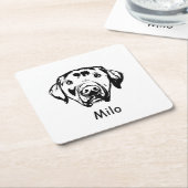 Labrador Hund Personalisiert Zeichnend Hand Rechteckiger Pappuntersetzer (angewinkelt)