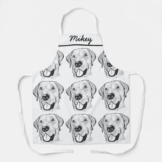 Labrador Hund Personalisiert Zeichnend Hand Schürze (Vorderseite)
