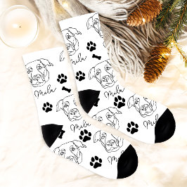 Labrador Hund Personalisiert Zeichnend Hand Socken
