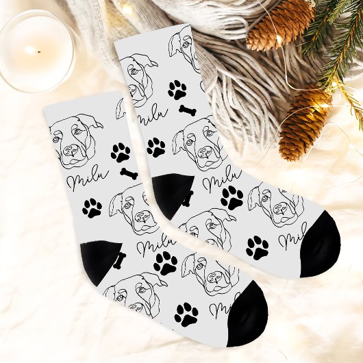Labrador Hund Personalisiert Zeichnend Hand Socken