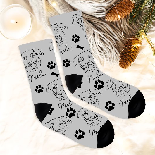Labrador Hund Personalisiert Zeichnend Hand Socken