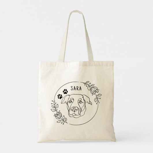 Labrador Hund Personalisiert Zeichnend Hand Tragetasche (Rückseite)