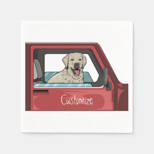 Labrador Hund Reiten Shotgun Thunder_Cove Serviette