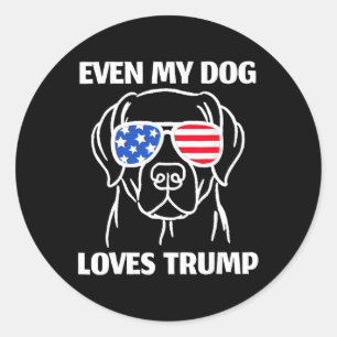Labrador Hund schüttelt die US-Flagge auch meine H Runder Aufkleber