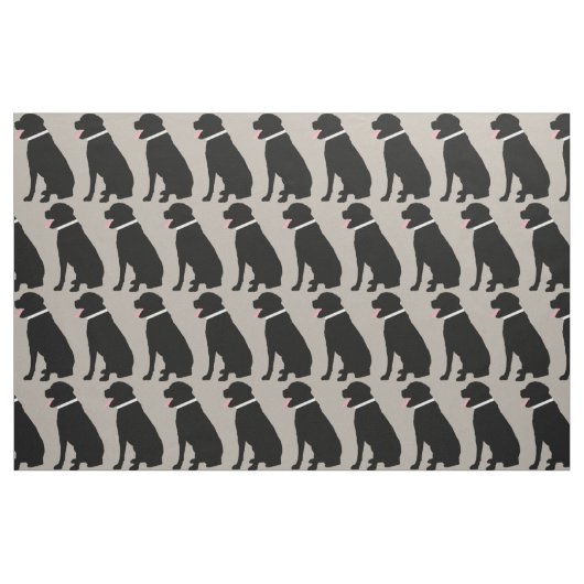 Labrador Hund Schwarzes Muster Stoff (Fat Quarter (45,7 x 55,9 cm))