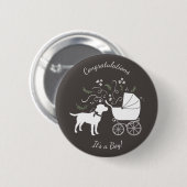 Labrador Hund Thema Babydusche Geschlecht neutral Button (Vorne & Hinten)