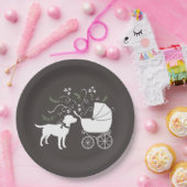 Labrador Hund Thema Babydusche Geschlecht neutral Pappteller (Party)