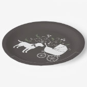 Labrador Hund Thema Babydusche Geschlecht neutral Pappteller (Schrägansicht)