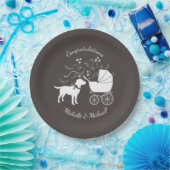 Labrador Hund Thema Babydusche Geschlecht neutral Pappteller (Party)