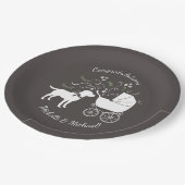 Labrador Hund Thema Babydusche Geschlecht neutral Pappteller (Schrägansicht)