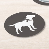 Labrador Hund Thema Babydusche Geschlecht neutral Runder Pappuntersetzer (Angewinkelt)