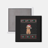 Labrador Hund Tragen Weihnachtsmannmütze Ugly Xmas Magnet (Vorderseite/Rückseite)