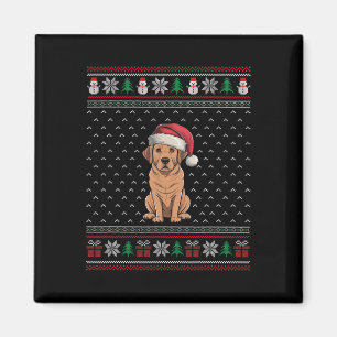 Labrador Hund Tragen Weihnachtsmannmütze Ugly Xmas Magnet
