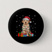 Labrador Hund Ugly Xmas Lights Santa Labrador Hund Button (Vorderseite)