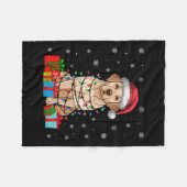 Labrador Hund Ugly Xmas Lights Santa Labrador Hund Fleecedecke (Vorderseite (Horizontal))