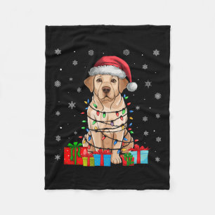 Labrador Hund Ugly Xmas Lights Santa Labrador Hund Fleecedecke