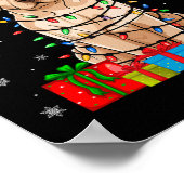 Labrador Hund Ugly Xmas Lights Santa Labrador Hund Poster (Ecke)