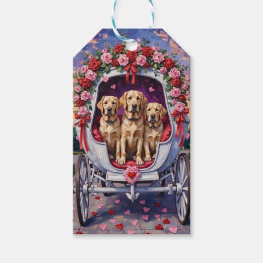 Labrador-Hund Valentinstag Geschenkanhänger (Vorderseite)