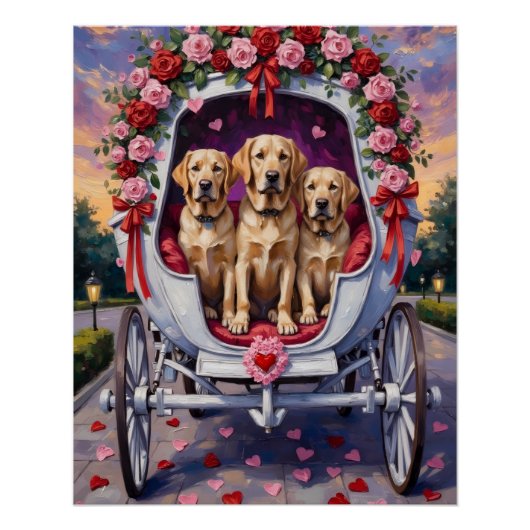 Labrador Hund Valentinstag Poster (Vorderseite)