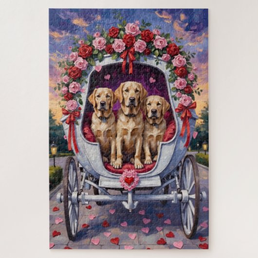 Labrador-Hund Valentinstag Puzzle (Vertikal)