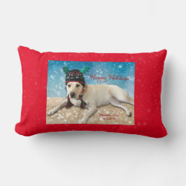 Labrador Hund Weihnachten Niedliches festes Throw  Lendenkissen