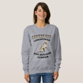 Labrador Hund Weihnachts-Hund umarmt Sweatshirt (Vorne ganz)