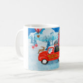 Labrador Hund Weihnachts-LKW Schnee Kaffeetasse (Vorderseite Links)