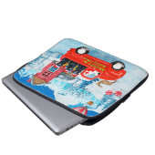 Labrador Hund Weihnachts-LKW Schnee Laptopschutzhülle (Vorne Knopf)