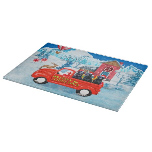 Labrador Hund Weihnachts-LKW Schnee Schneidebrett (Ecke)