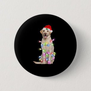 Labrador Hund Weihnachtsbaum Lichter Weihnachten W Button