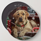 Labrador Hund Weihnachtsfest Button (Vorne & Hinten)