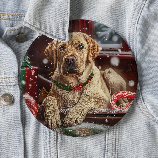 Labrador Hund Weihnachtsfest Button (Beispiel)