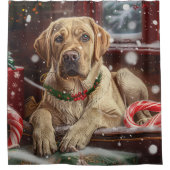 Labrador Hund Weihnachtsfest Duschvorhang (Vorderseite)