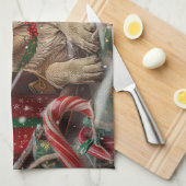 Labrador Hund Weihnachtsfest Geschirrtuch (Viertel Falte)