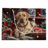 Labrador Hund Weihnachtsfest Große Geschenktüte (Rückseite)