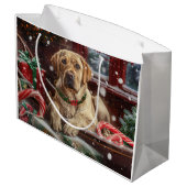 Labrador Hund Weihnachtsfest Große Geschenktüte (Rückseite Schrägansicht)
