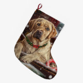 Labrador Hund Weihnachtsfest Großer Weihnachtsstrumpf (Vorderansicht (hängend))