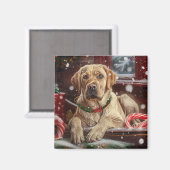 Labrador Hund Weihnachtsfest Magnet (Vorderseite/Rückseite)