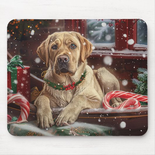 Labrador Hund Weihnachtsfest Mousepad (Vorne)