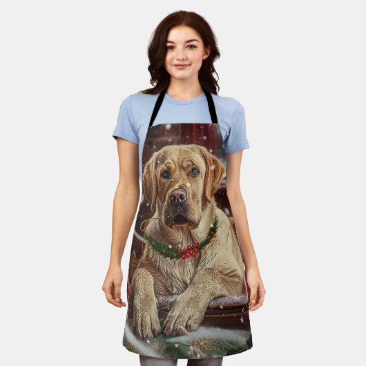 Labrador Hund Weihnachtsfest Schürze (Getragen)