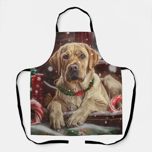 Labrador Hund Weihnachtsfest Schürze (Vorderseite)