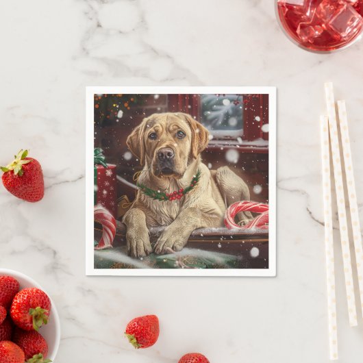 Labrador Hund Weihnachtsfest Serviette (Beispiel)