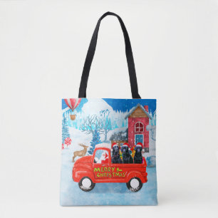 Labrador-Hund Weihnachtslieferwagen Schnee Tasche