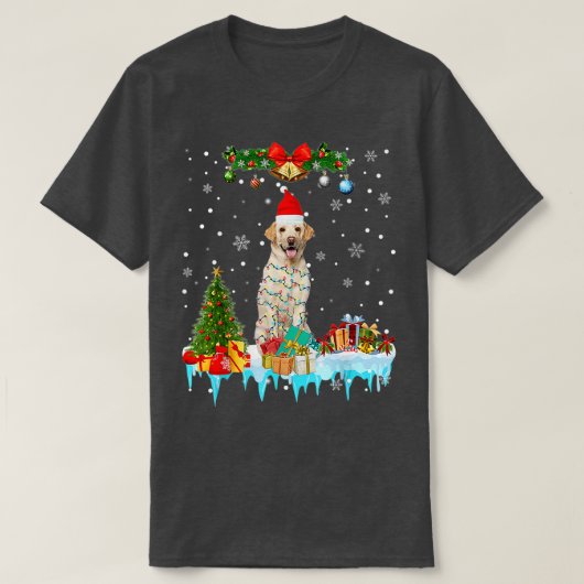 Labrador Hund Weihnachtsmannmütze Rentiere Weihnac T-Shirt (Design vorne)