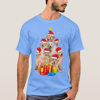 Labrador Hund Weihnachtsmannmütze Weihnachtsbaum L T-Shirt