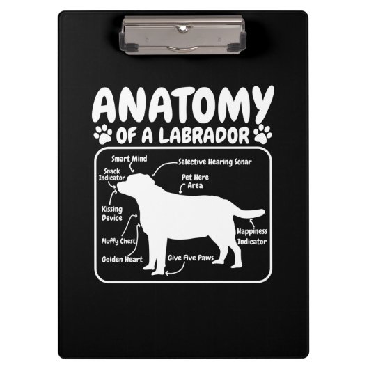 Labrador Hundanatomie Klemmbrett (Vorderseite)