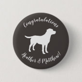 Labrador Hunde Babydusche Labrador Grau Geschlecht Button (Vorderseite)